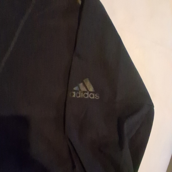 Adidas Men’s XL Hooded Running Jacket Full Zip Black Orange Reflective - Picture 4 of 10